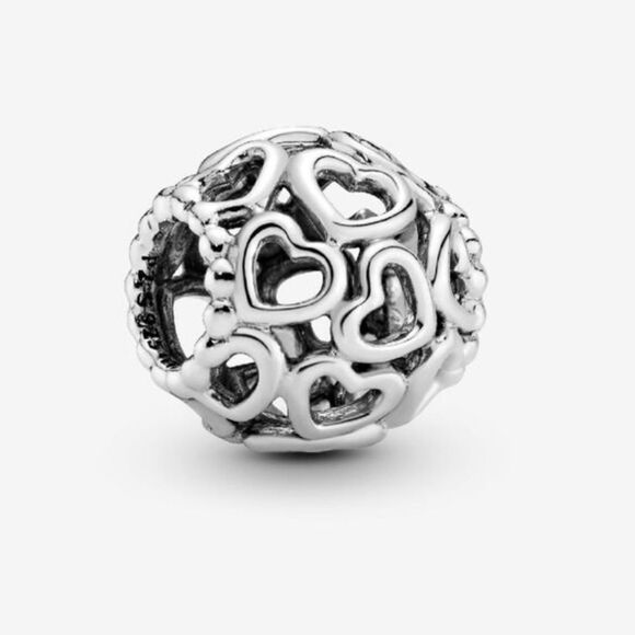 Pandora Hearts All Over Charm Sterling Silver Charm For Bracelet - Picture 3 of 11